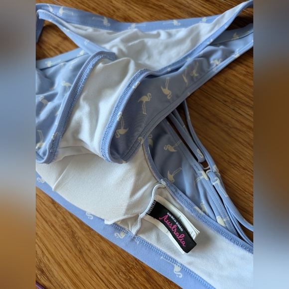 Blue Scoopneck Bikini Flamingo Print 2 pcs Periwinkle - Picture 11 of 11